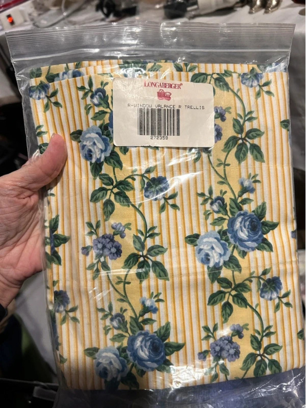 Longaberger window valance Rose Trellis NEW